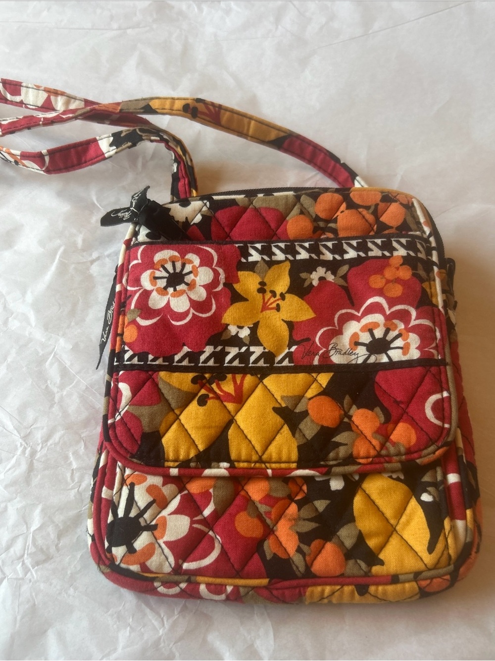 Vera Bradley “Bittersweet” Hipster Quilted Cotton Crossbody Bag Retired Pattern